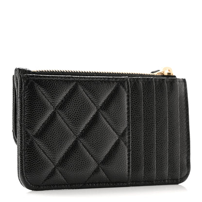 Chanel Caviar Quilted Flap Zip Card Holder Black 3 of 7