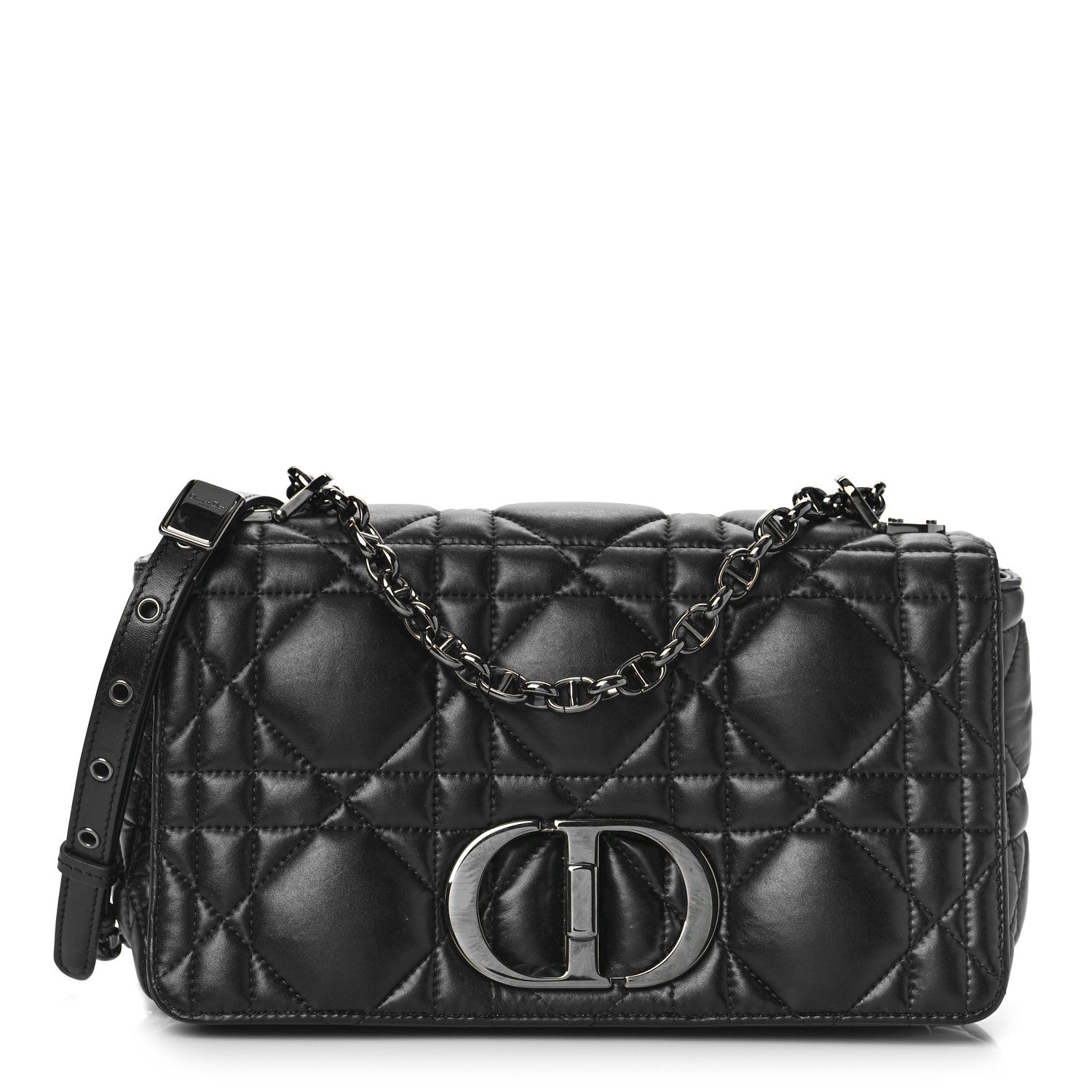 Christian Dior Calfskin Macrocannage Medium Caro Bag Black 1 of 7