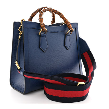 Gucci Textured Dollar Calfskin Web Small Diana Tote Bag Royal Crop 3 of 10