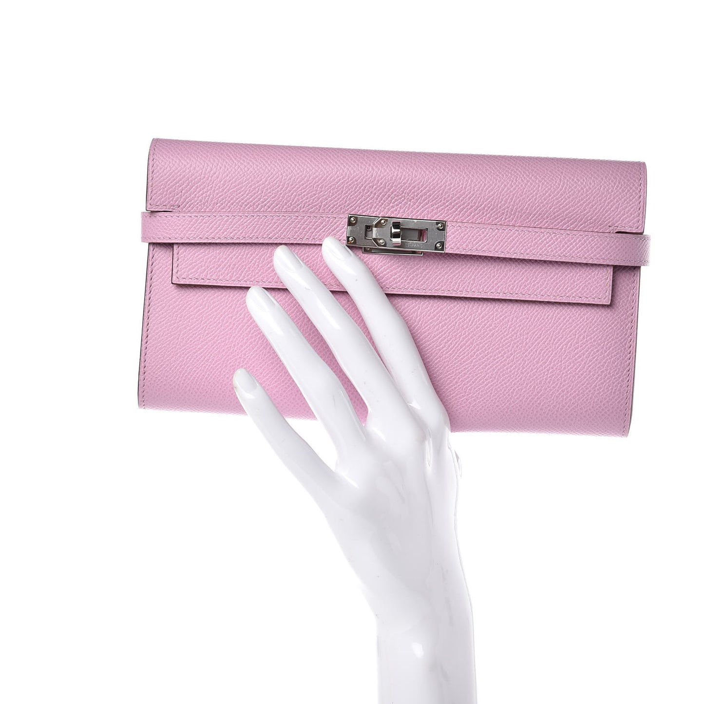 Epsom Verso Kelly Longue Wallet Mauve Sylvestre Jaune de Naples