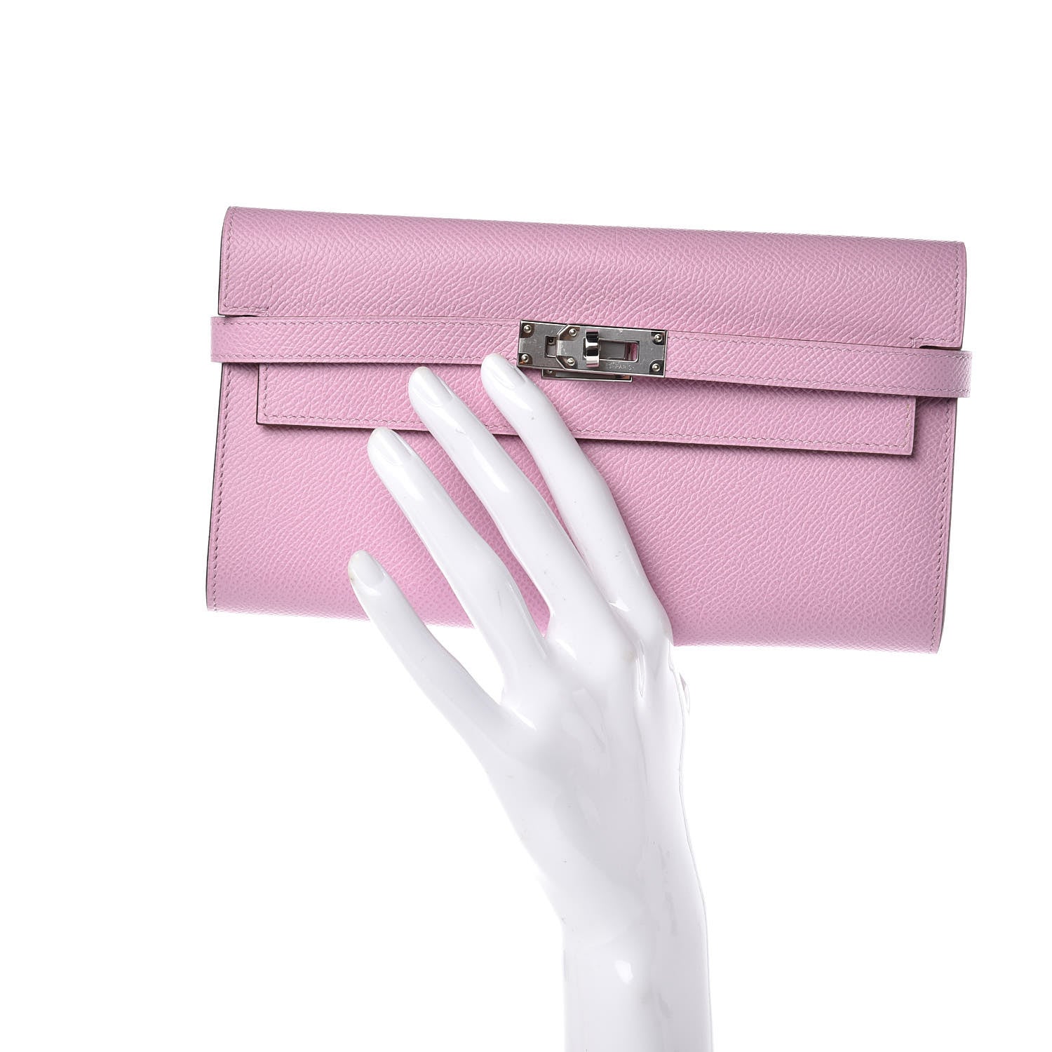 Hermes Epsom Verso Kelly Longue Wallet Mauve Sylvestre Jaune de Naples 2 of 19