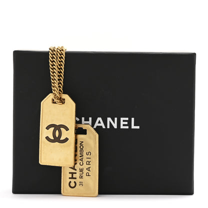 Chanel ID Dog Tag Charm Necklace Gold 7 of 7