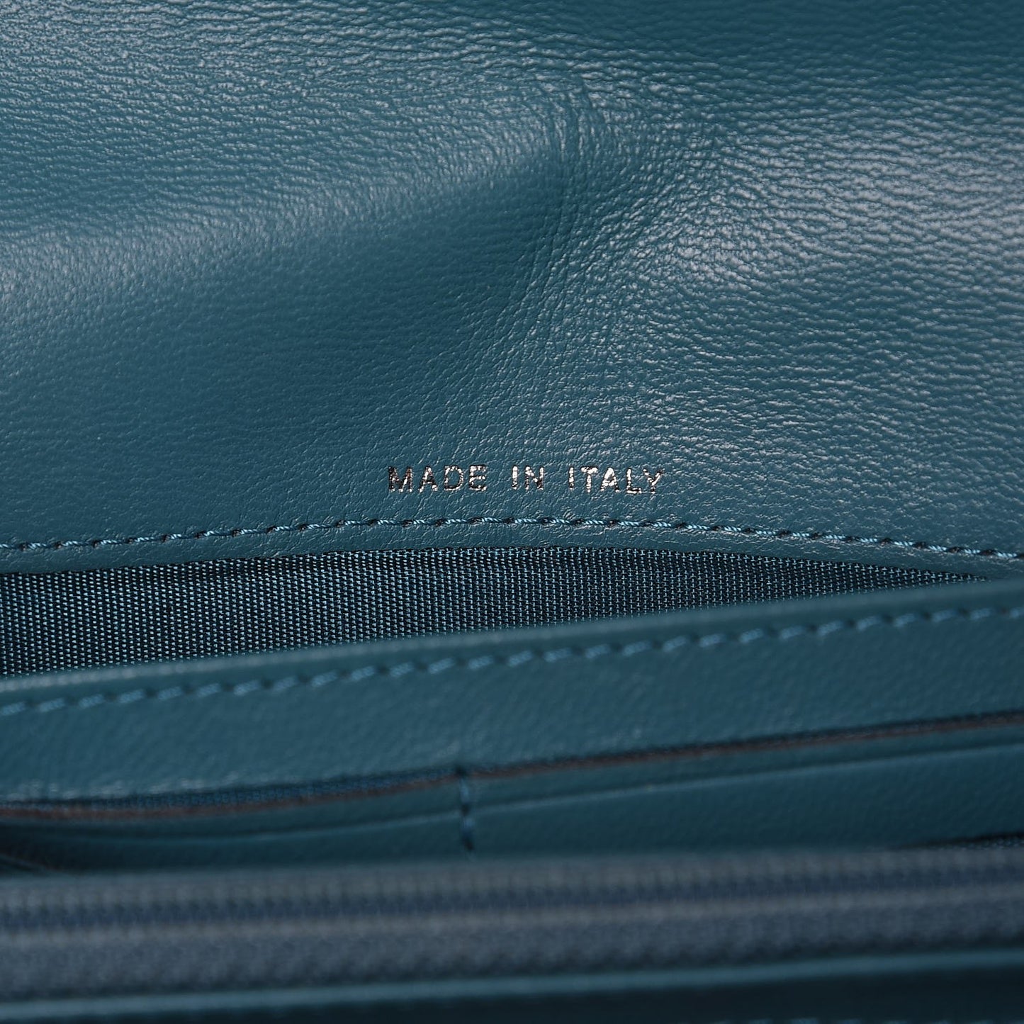 Lambskin Quilted Boy Flap Wallet Turquoise