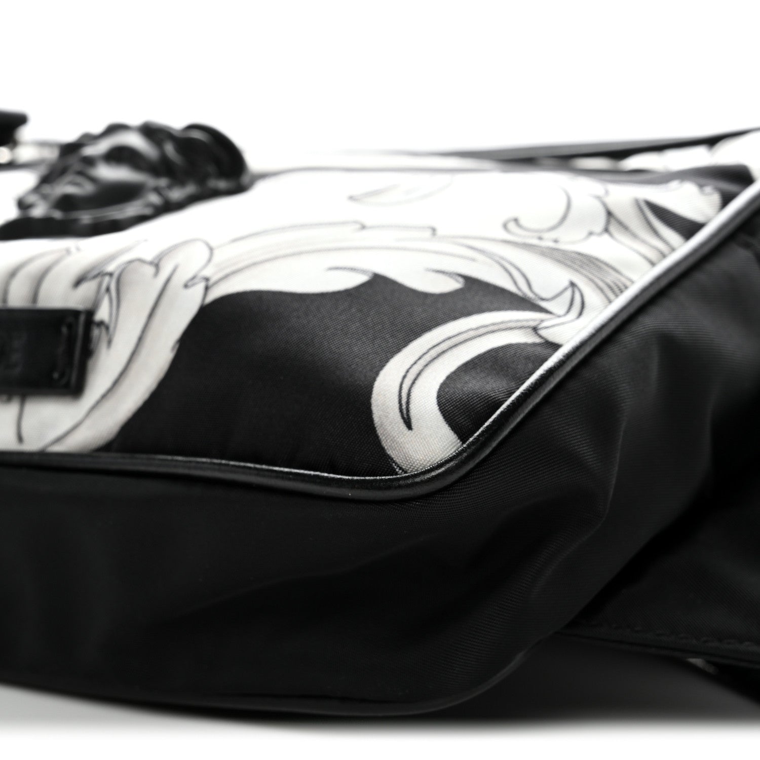 Versace Nylon Baroque Medusa Belt Bag Black White 9 of 10