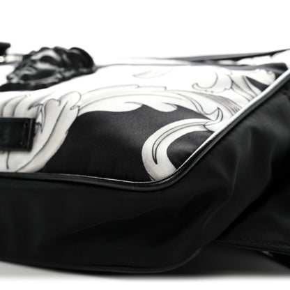 Versace Nylon Baroque Medusa Belt Bag Black White 9 of 10