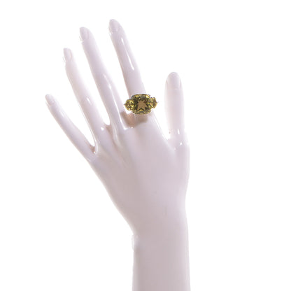 John Hardy Sterling Silver 16mm Green Amethyst White Sapphire Kaya Ring 7 2 of 5