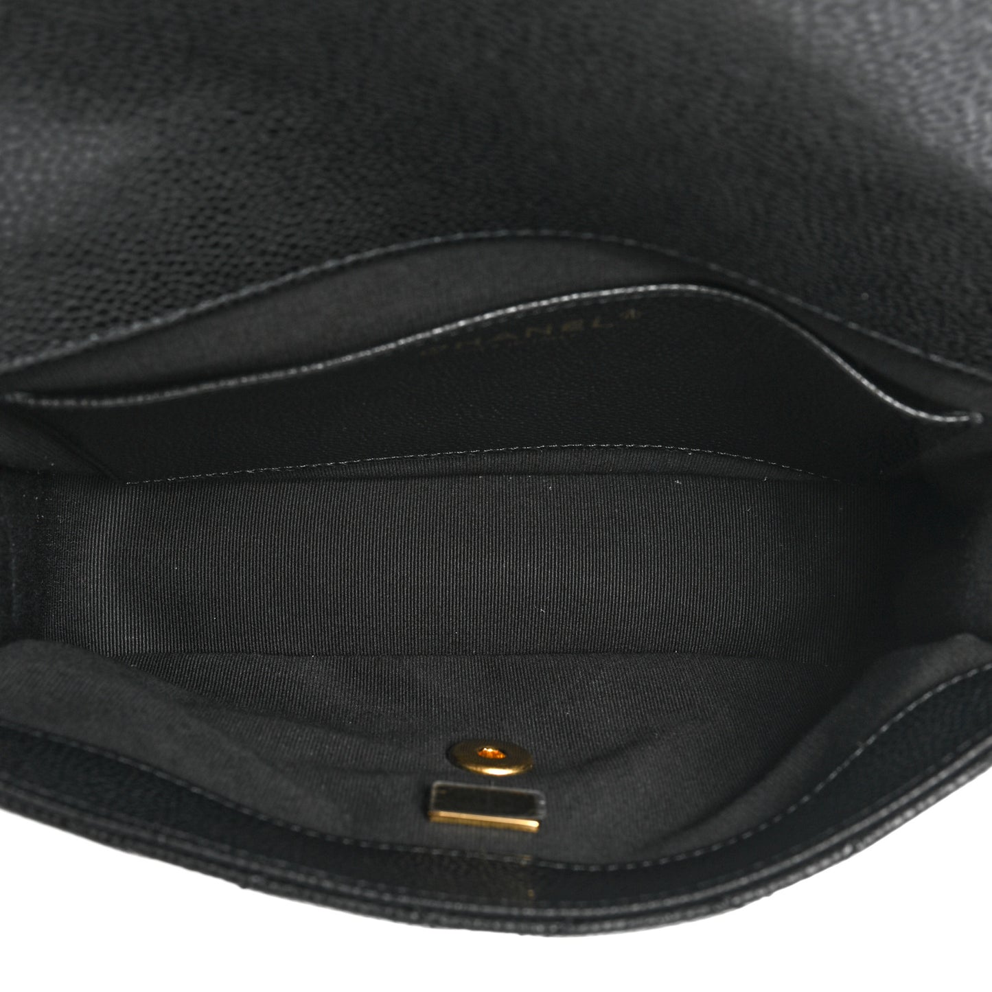 Caviar Quilted Small Chain Flap Black