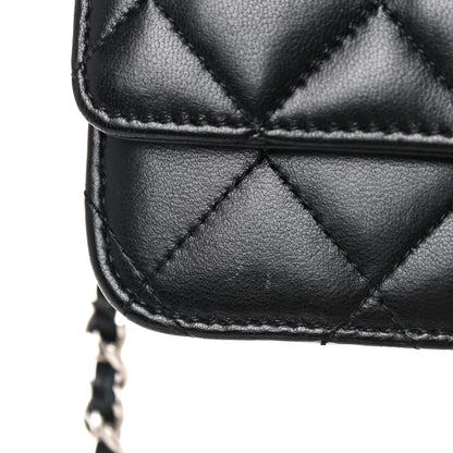 Chanel Lambskin Quilted Wallet On Chain WOC Black 14 of 15