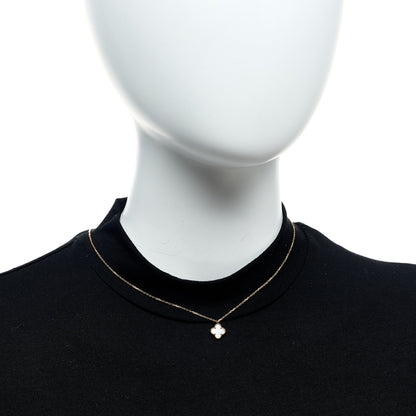 Van Cleef & Arpels 18K Yellow Gold Mother of Pearl Sweet Alhambra Pendant Necklace 2 of 5
