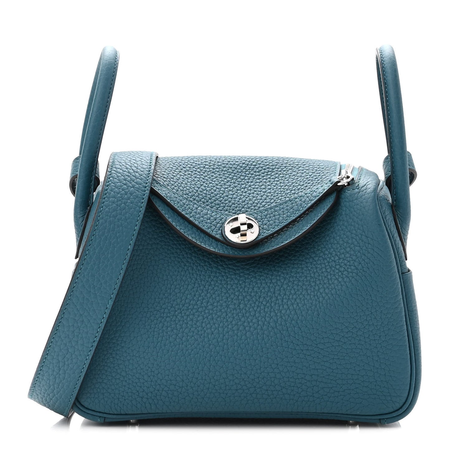 Taurillon Clemence Mini Lindy 20 Vert Bosphore