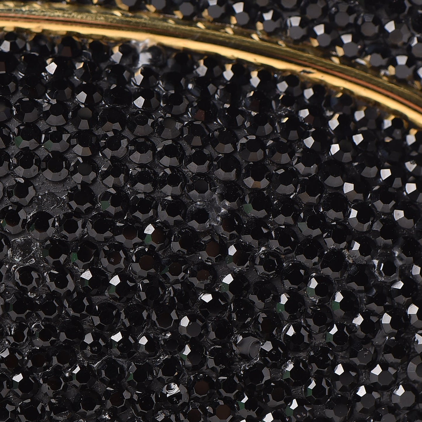 Swarovski Crystal Minaudiere Clutch Black Gold