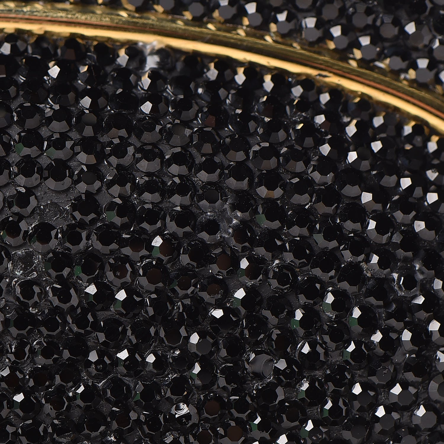 Judith Leiber Swarovski Crystal Minaudiere Clutch Black Gold 12 of 14