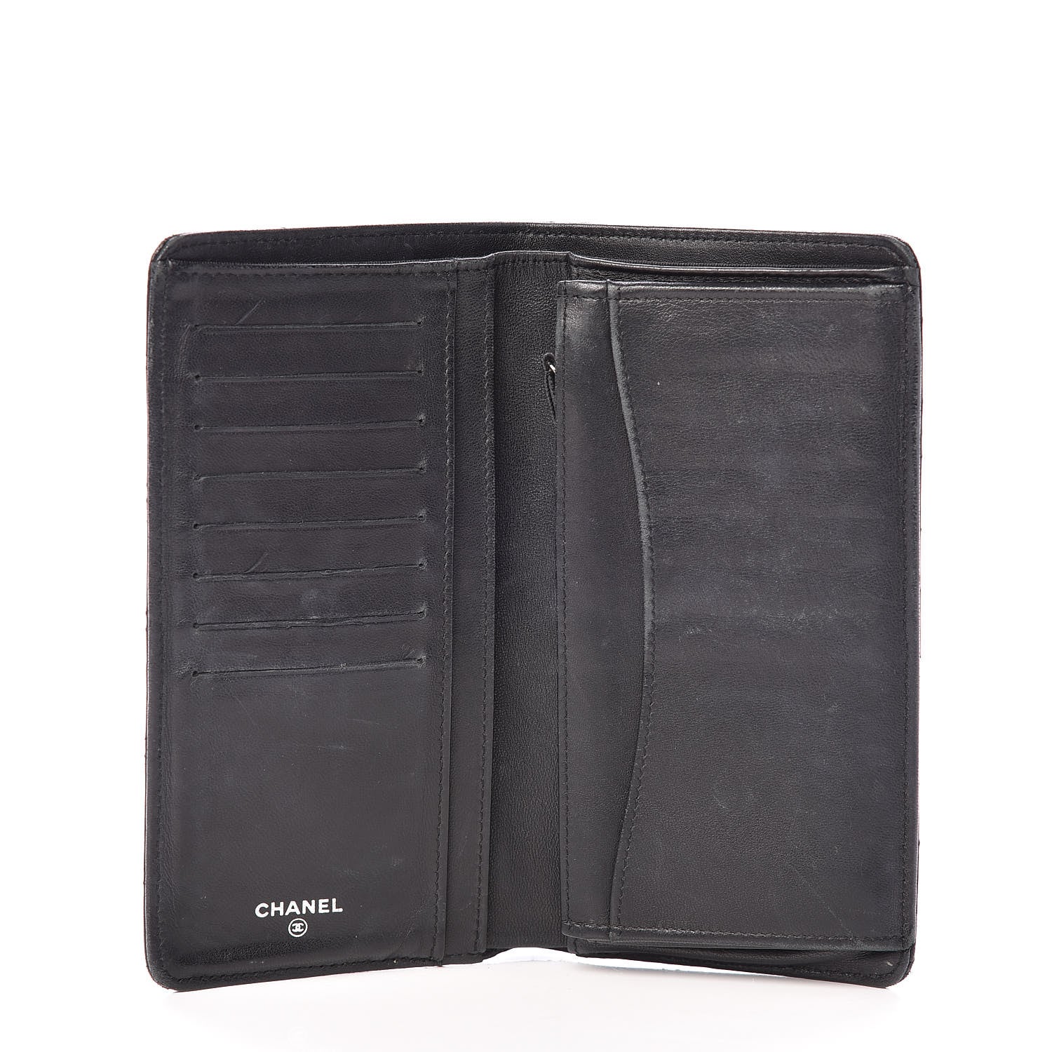 Chanel Lambskin Quilted Yen Wallet Black 5 of 17