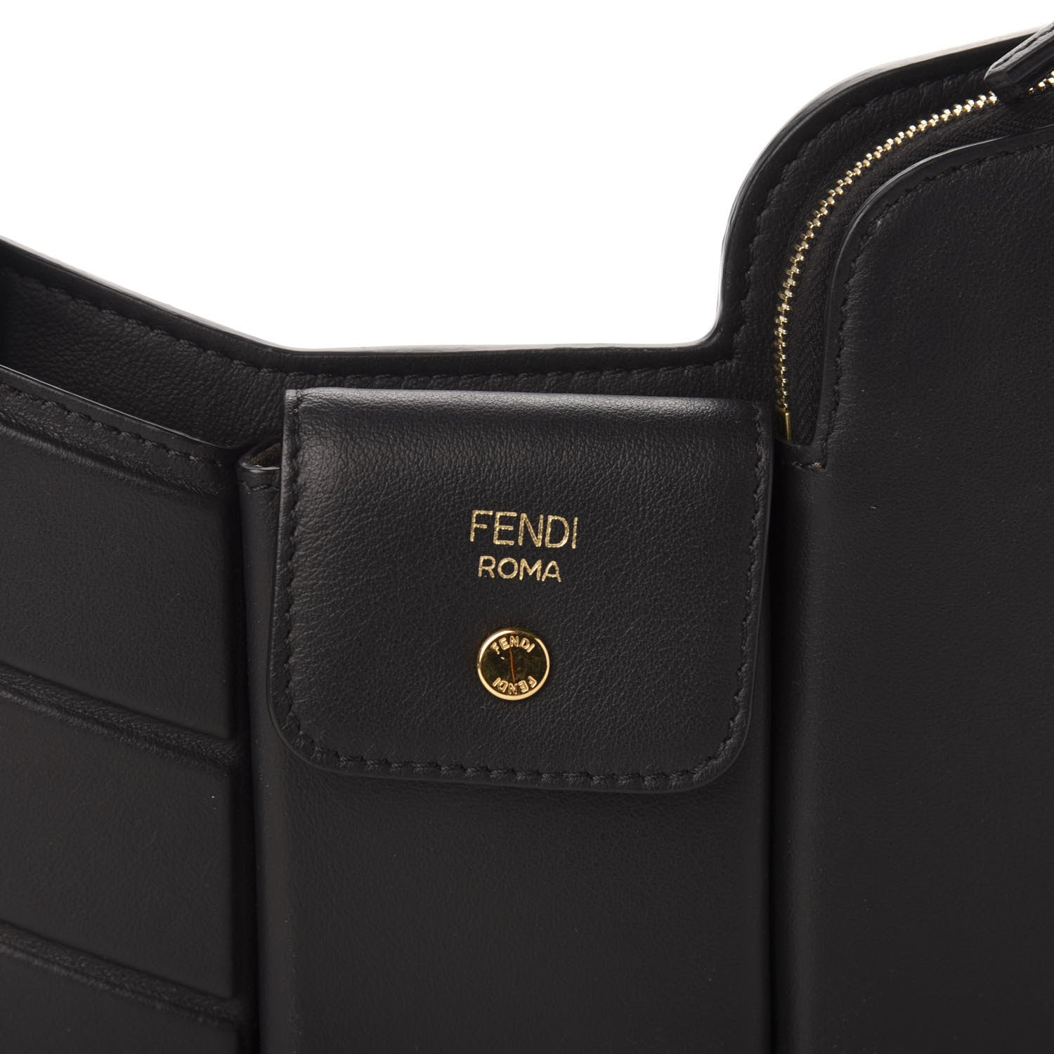 Fendi Vitello Grace 3 Pocket Mini Crossbody Bag Matte Black 11 of 11