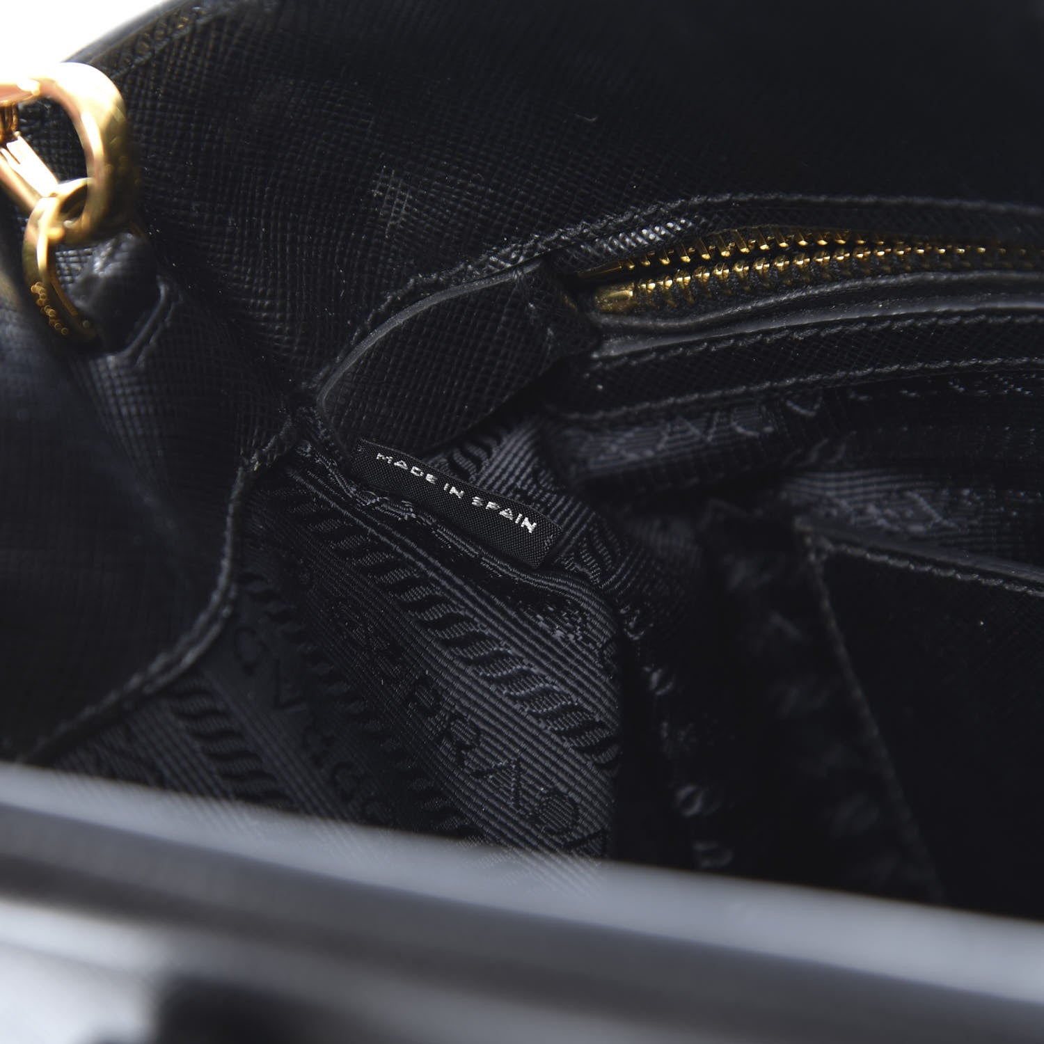 Prada Saffiano Lux Small Parabole Tote Black 7 of 12