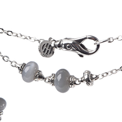 John Hardy Sterling Silver Moonstone Bamboo Sautoir Station Necklace 4 of 4