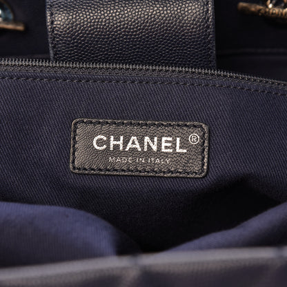 Chanel Caviar Quilted Large Coco Handle Shopping Tote Navy 6 of 10