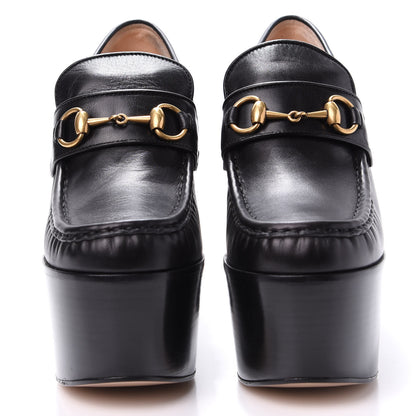 Gucci Malaga Kid Pearl Studded Vegas Platform Loafers 38 Black 2 of 10