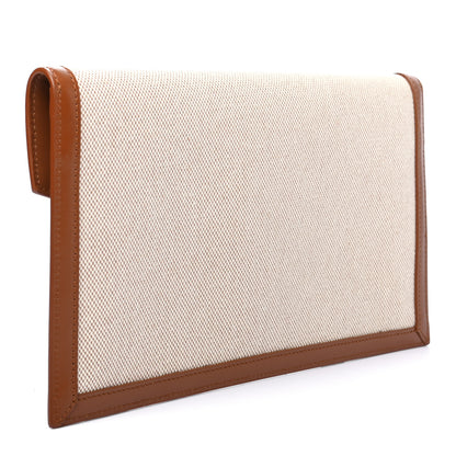 Saint Laurent Canvas Uptown Pouch Natural Beige Brick 3 of 6