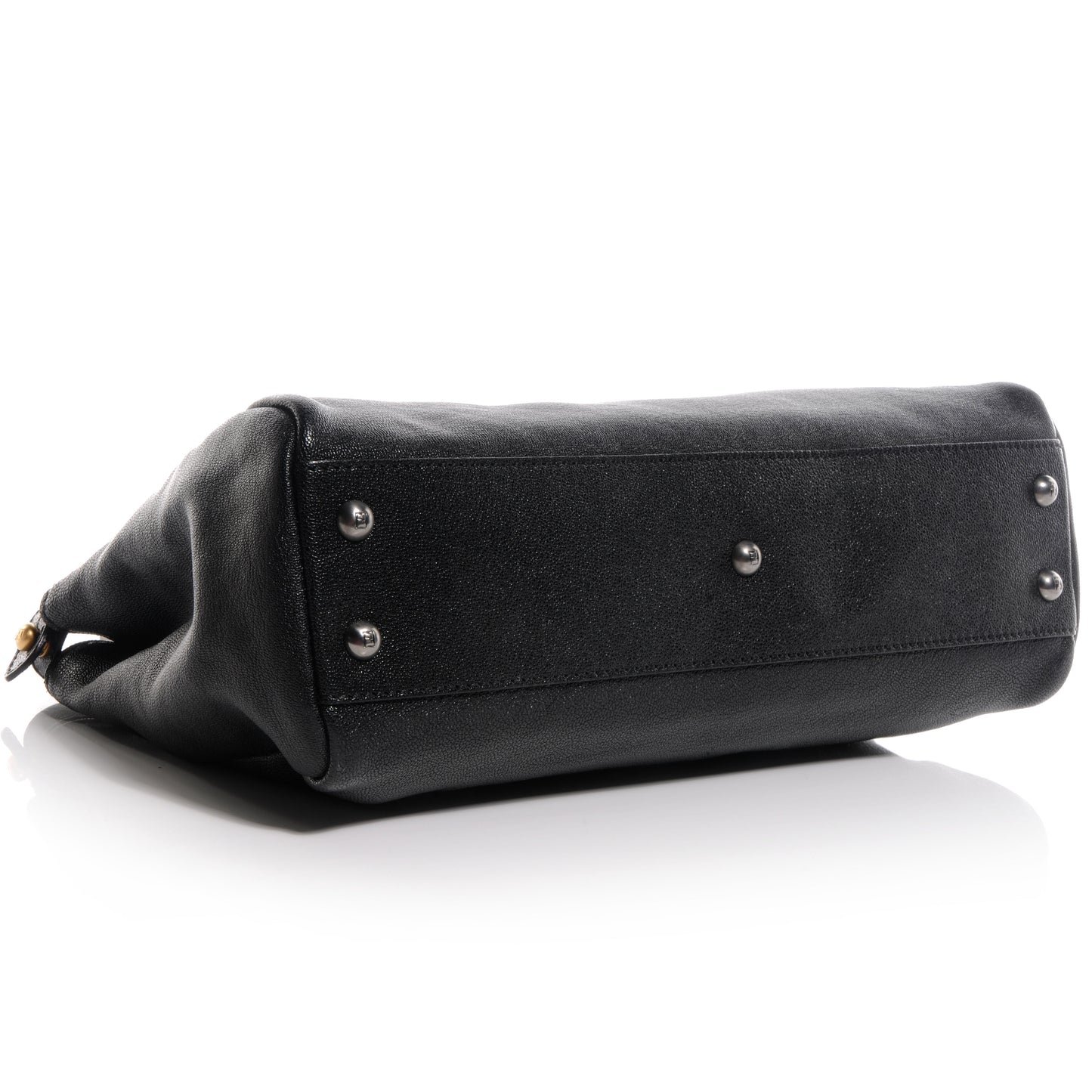 Goatskin Medium Peekaboo Iconic Satchel Black