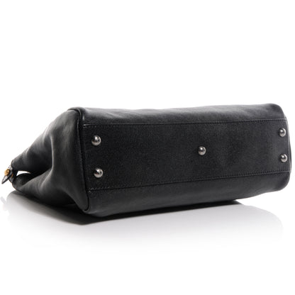 Fendi Goatskin Medium Peekaboo Iconic Satchel Black 4 of 9