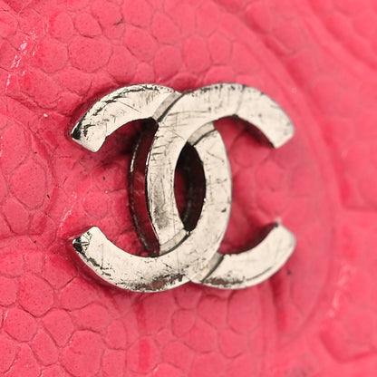 Chanel Caviar Camellia Embossed Key Holder Case Pink 14 of 15