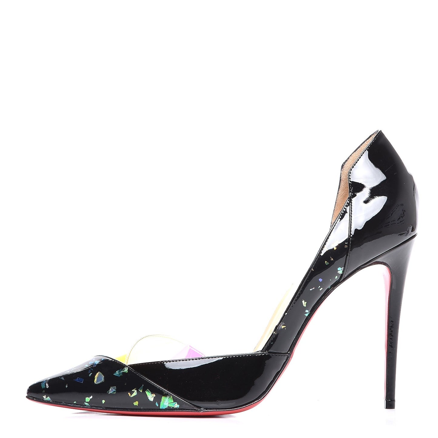 PVC Disco Hologram Pumps 38.5 Black Transparent