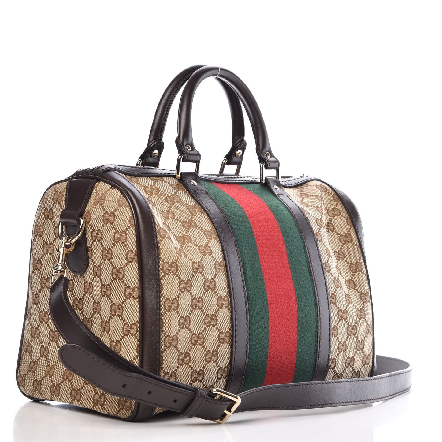 Monogram Vintage Web Medium Boston Dark Brown