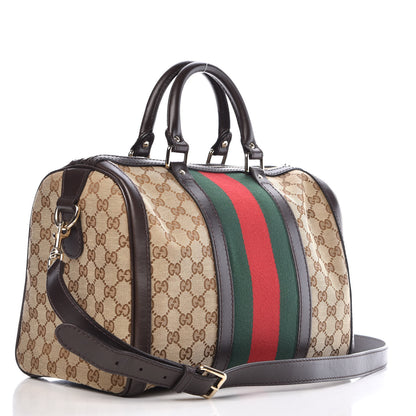 Gucci Monogram Vintage Web Medium Boston Dark Brown 3 of 10
