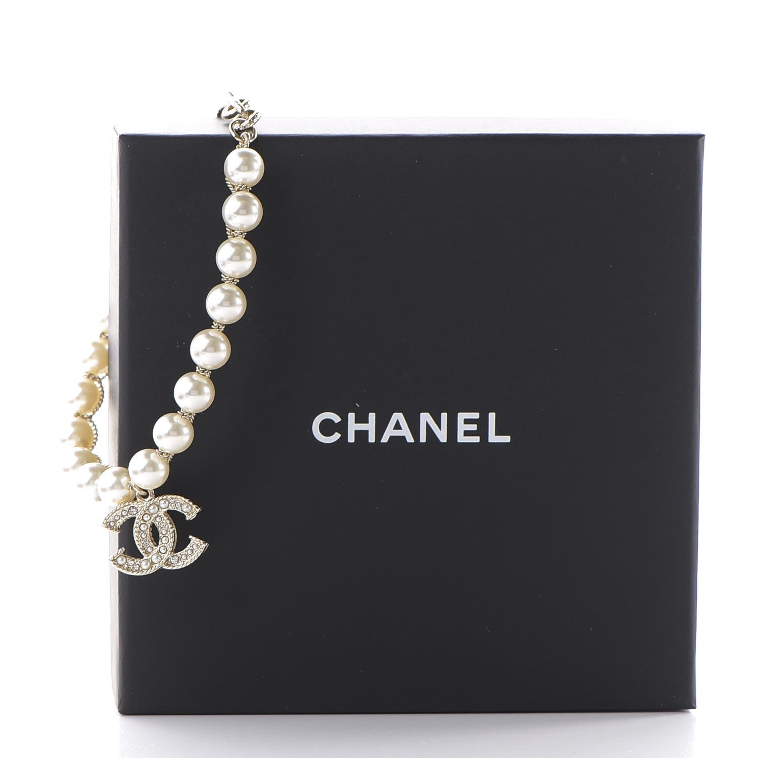 Chanel Crystal Pearl CC Bracelet Gold 6 of 6