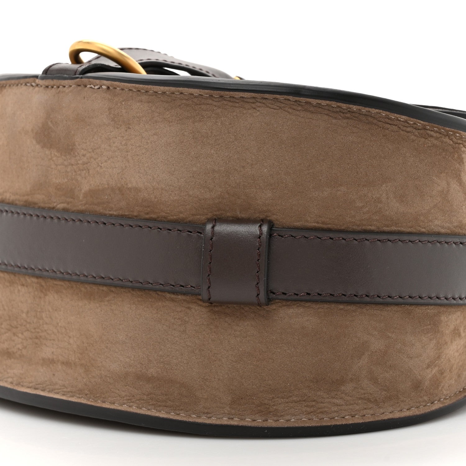Chloe Suede Calfskin Small Marcie Saddle Bag Flannel Grey 8 of 9