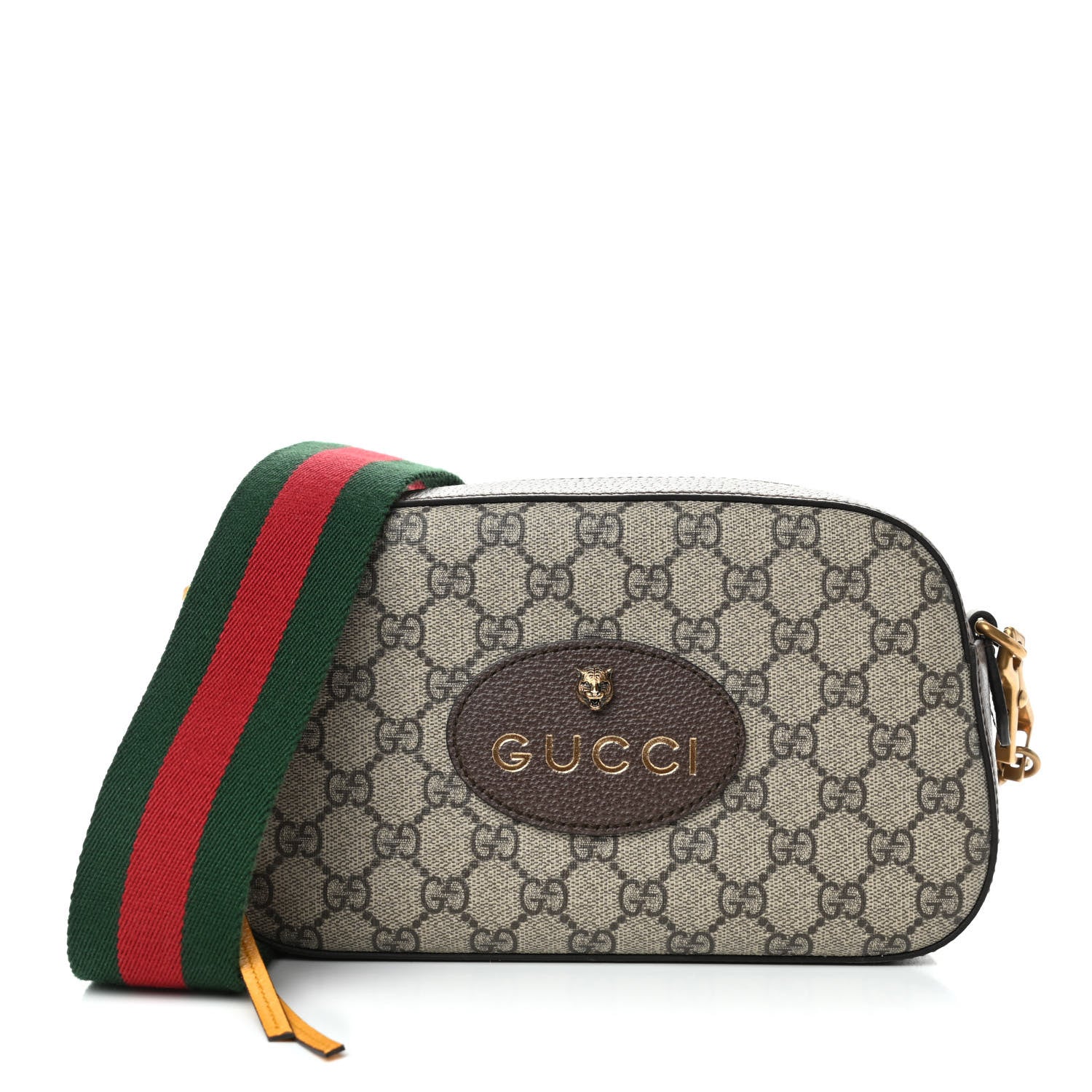 Gucci GG Supreme Monogram Web Neo Vintage Shoulder Bag Beige New Acero Crop 1 of 4