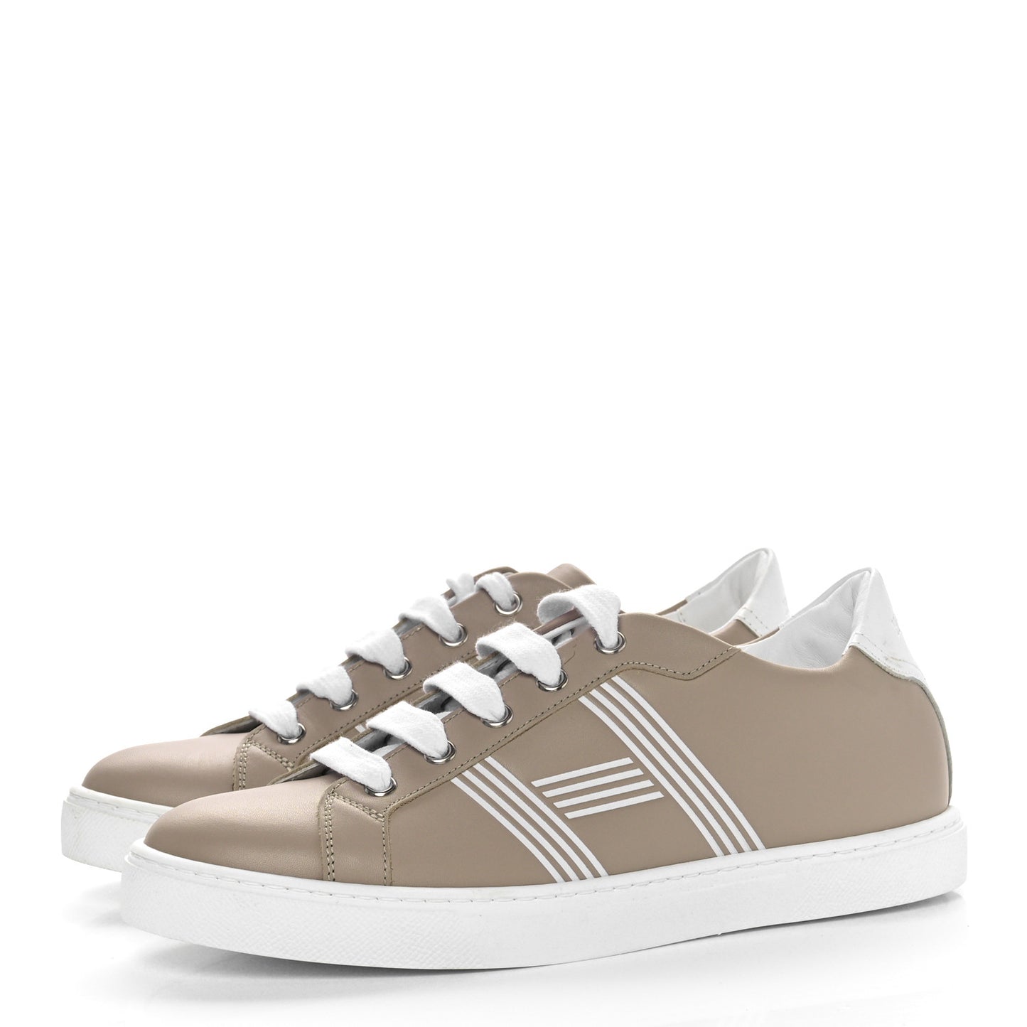 Calfskin Womens Advantage Sneakers 37 Beige Rose