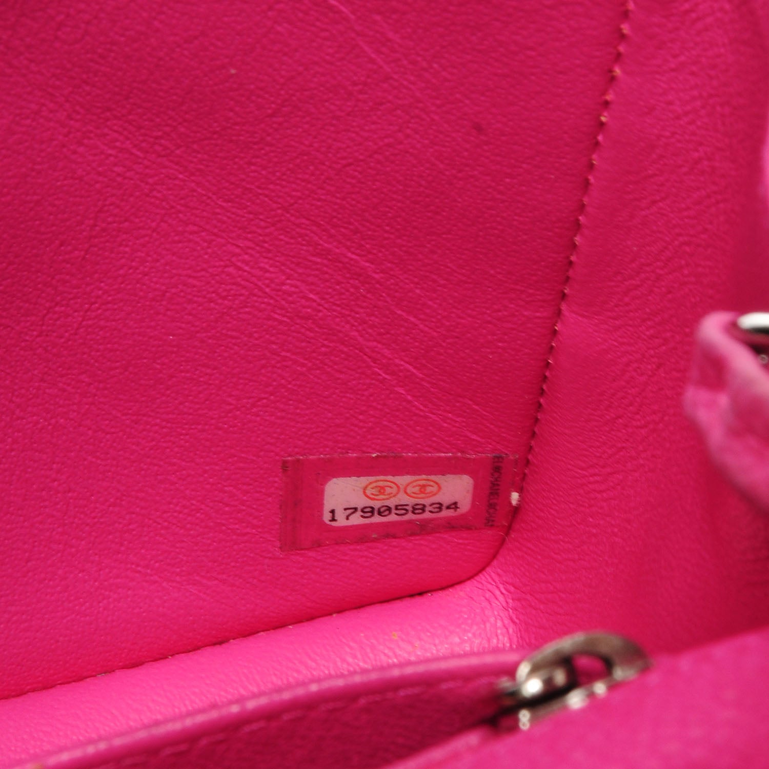 Chanel Iridescent Caviar Quilted Mini Square Flap Hot Pink EXCESS 6 of 7
