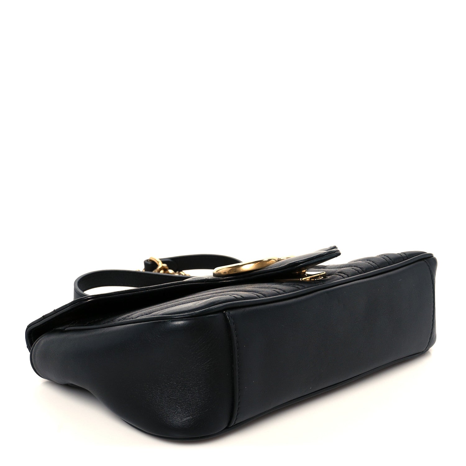 Gucci Calfskin Matelasse Small GG Marmont Shoulder Bag Black 4 of 11