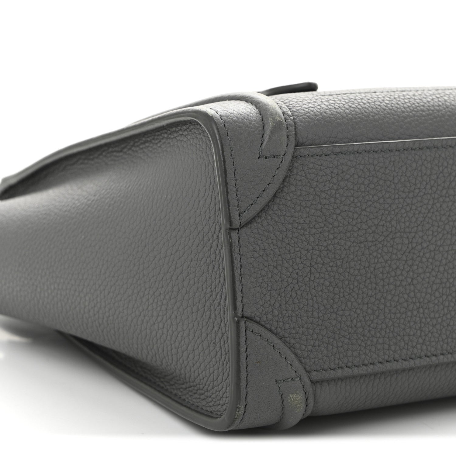 Celine Drummed Calfskin Nano Luggage Kohl 9 of 12
