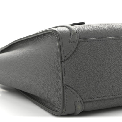 Celine Drummed Calfskin Nano Luggage Kohl 9 of 12