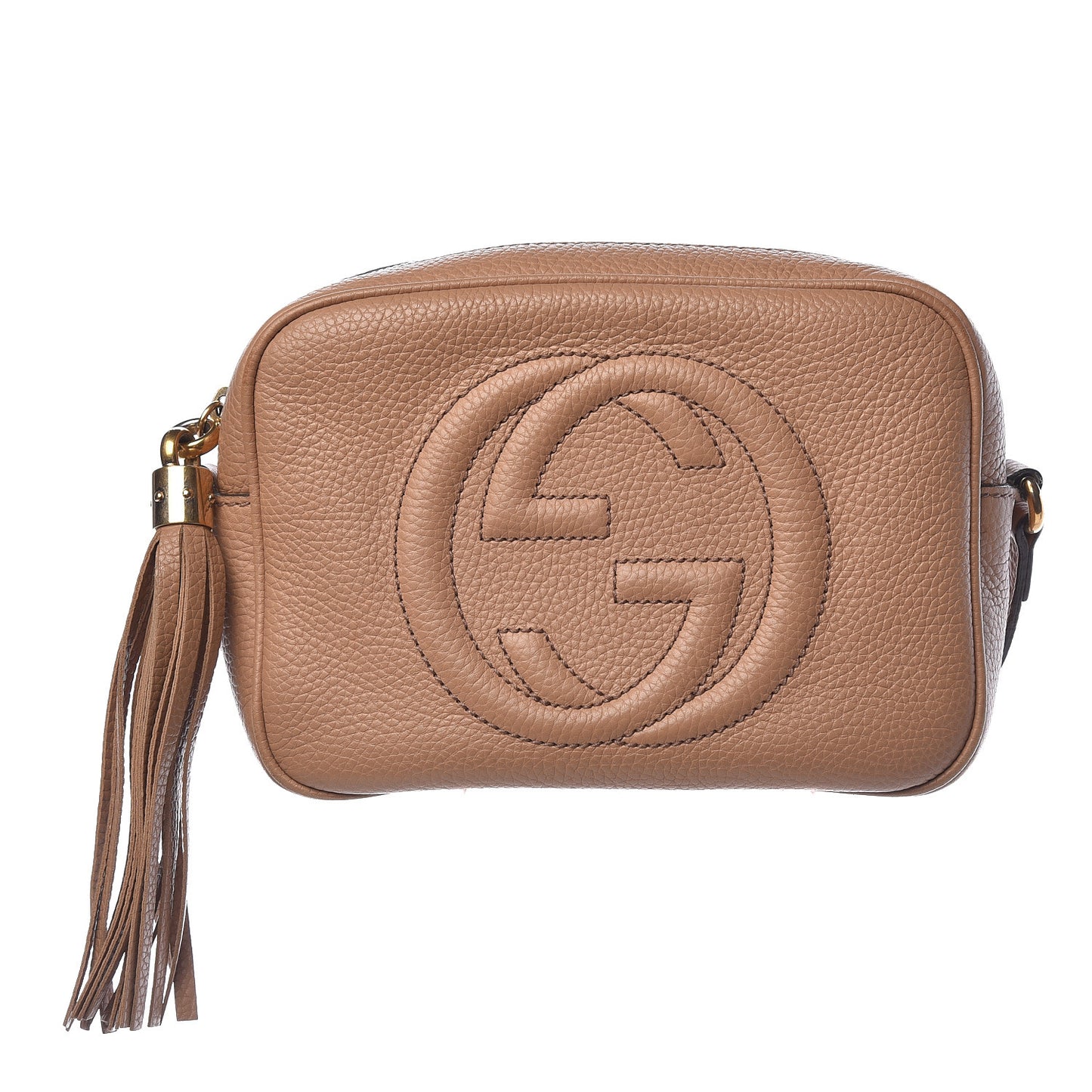 Pebbled Calfskin Small Soho Disco Bag Camelia