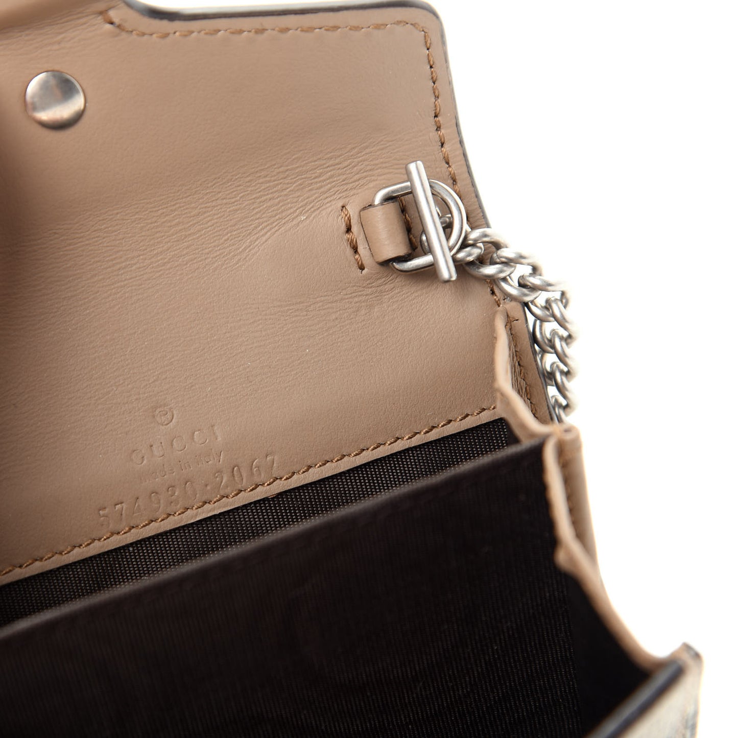 GG Supreme Monogram Dionysus Coin Purse Taupe