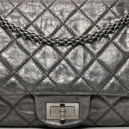Chanel Metallic Aged Calfskin Quilted 2.55 Reissue 227 Flap Dark Silver 5 of 16