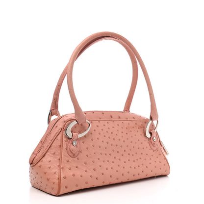 Judith Leiber Ostrich Swarovski Crystal Bowler Bag Rose 2 of 4