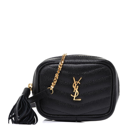 Saint Laurent Grain De Poudre Matelasse Monogram Baby Lou Camera Bag Black 1 of 8