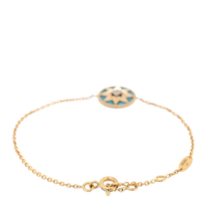 Christian Dior 18K Yellow Gold Diamond Turquoise Rose des Vents Bracelet 2 of 4