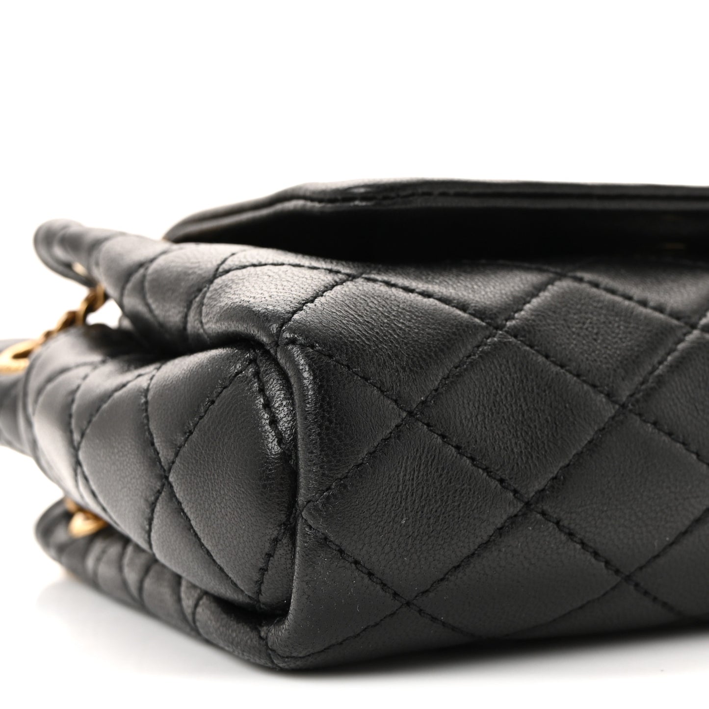 Lambskin Quilted Monogram Mini Nolita Black