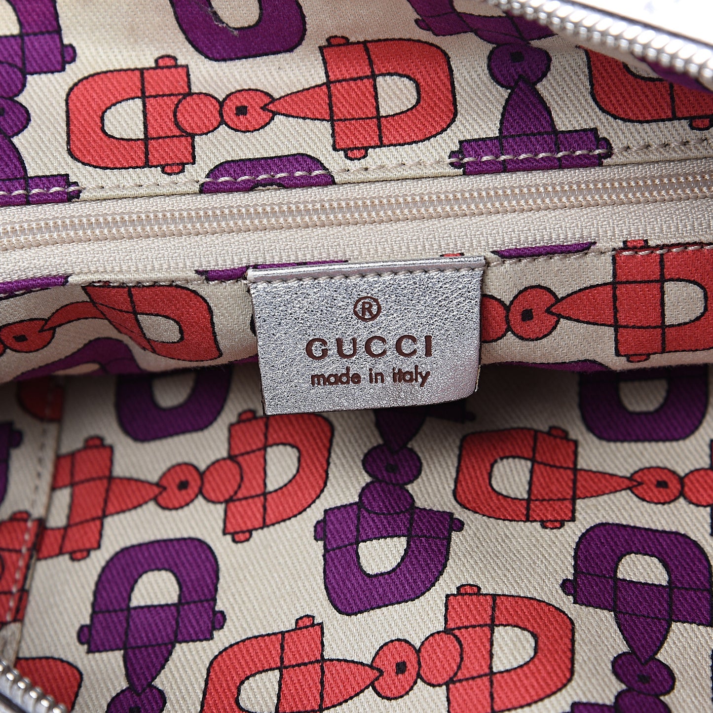 Metallic Guccissima Pocket Hobo Silver