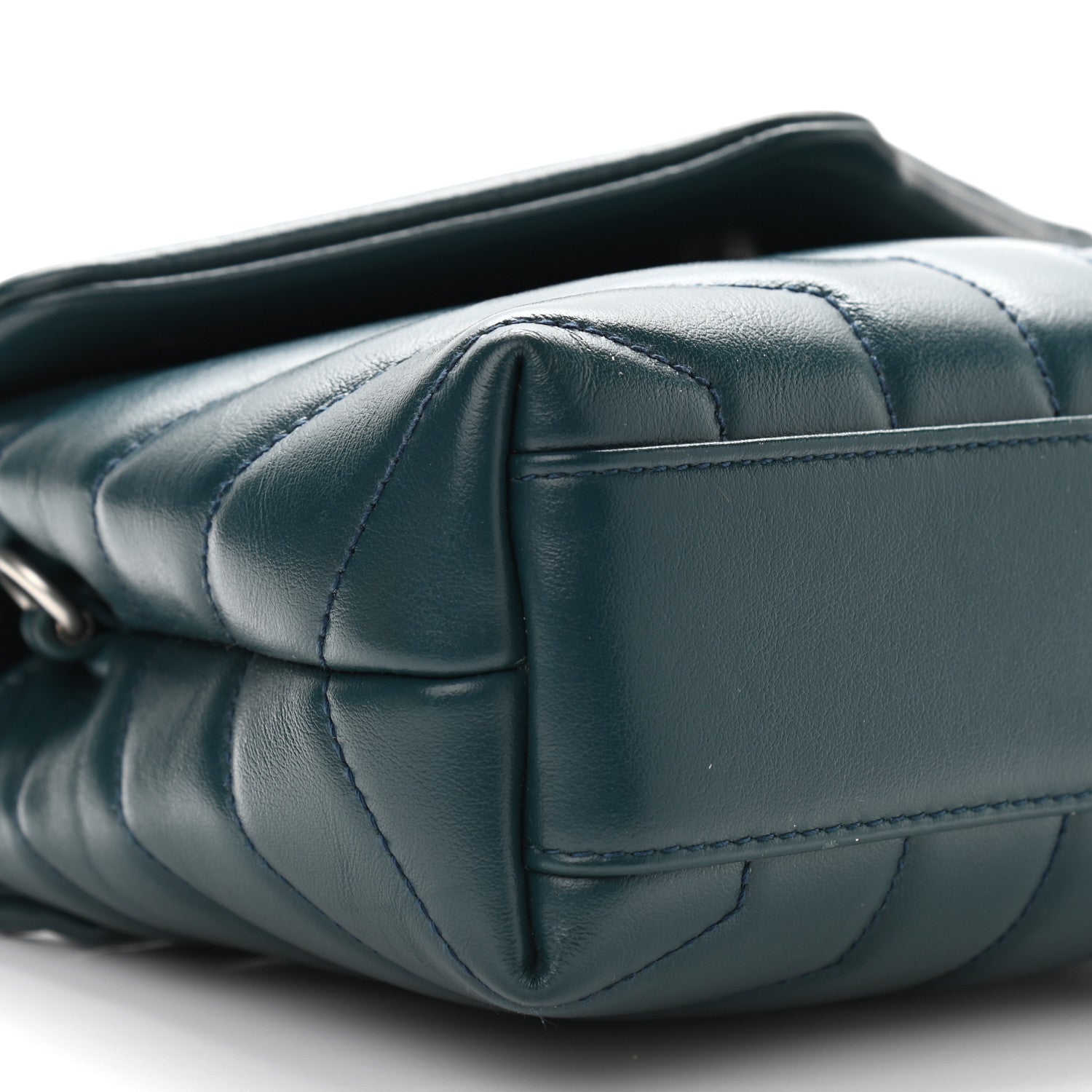 Saint Laurent Calfskin Y Quilted Monogram Toy Loulou Satchel Dark Green 8 of 10