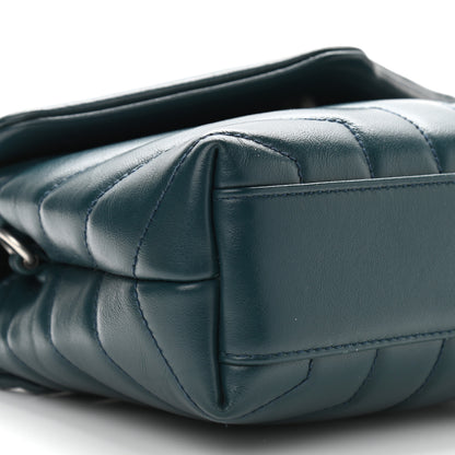 Saint Laurent Calfskin Y Quilted Monogram Toy Loulou Satchel Dark Green 8 of 10
