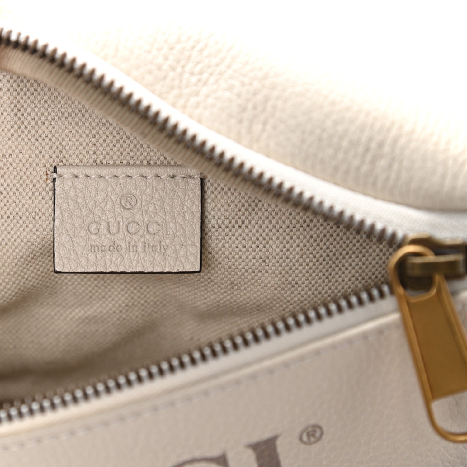 Gucci Grained Calfskin Small Logo Belt Bag White 6 of 9