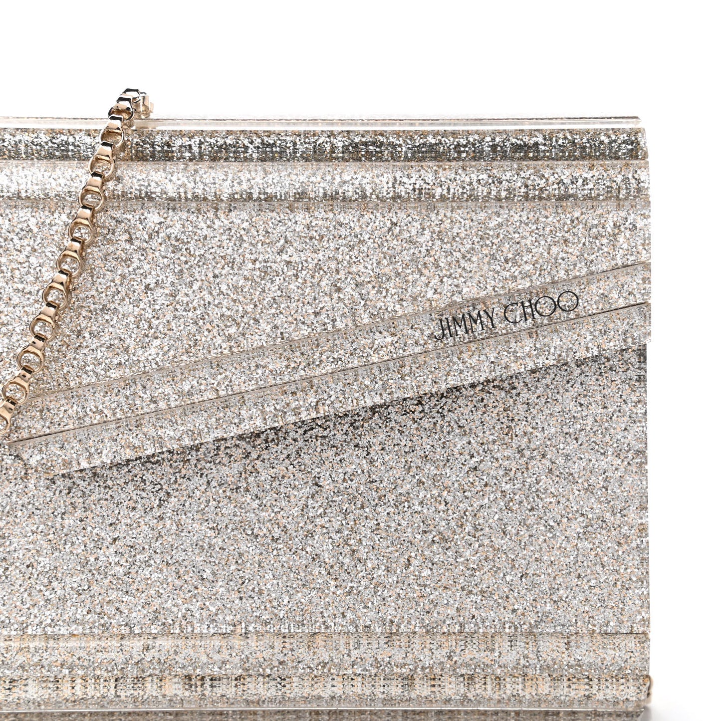 Acrylic Glitter Candy Clutch Champagne