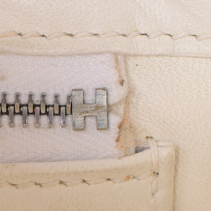 Hermes Toile Taurillon Clemence Birkin 35 White 20 of 41